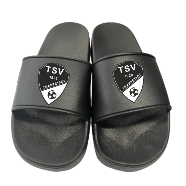 Badeschuhe Badelatschen schwarz mit Logo