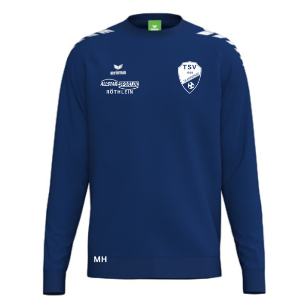 Sweatshirt blau mit Logos und Initialen
