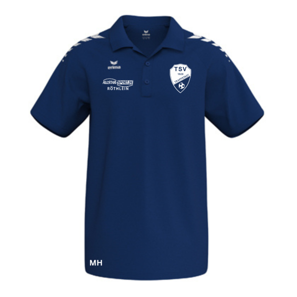 Polo Shirt blau mit Logos und Initialen