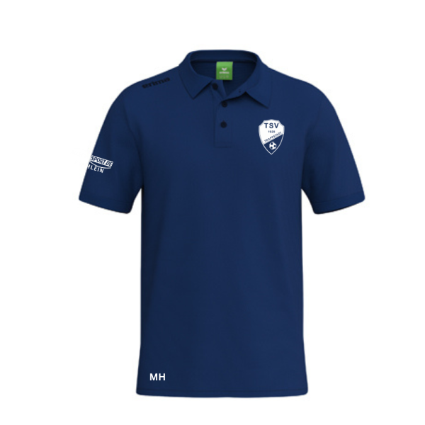 Basic Polo Shirt blau mit Logos und Initialen