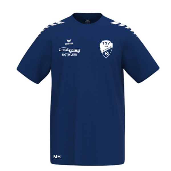 T-Shirt blau mit Logos und Initialen