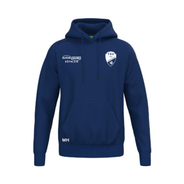 Basic Hoodie blau mit Logos und Initialen