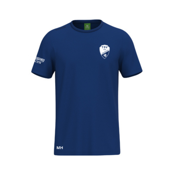 Basic T-Shirt blau mit Logos und Initialen